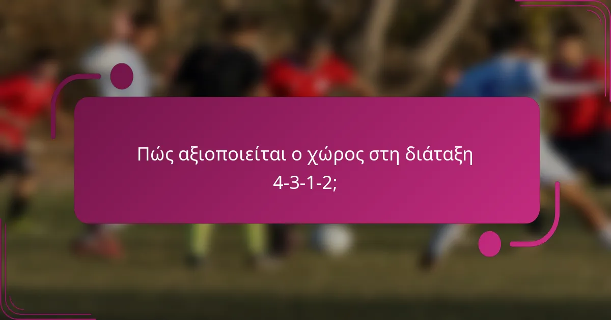 Πώς αξιοποιείται ο χώρος στη διάταξη 4-3-1-2;